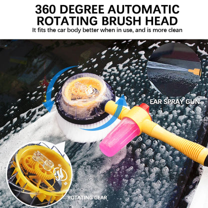 1pc Car Cleaning Brush Washing Tools Foam Brush Long Handle Automatic Rotary Broom Cleaning Tools Auto Accessories