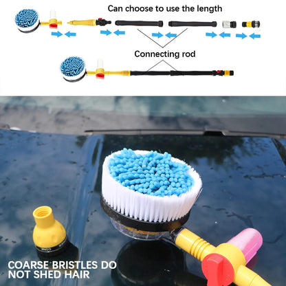 1pc Car Cleaning Brush Washing Tools Foam Brush Long Handle Automatic Rotary Broom Cleaning Tools Auto Accessories