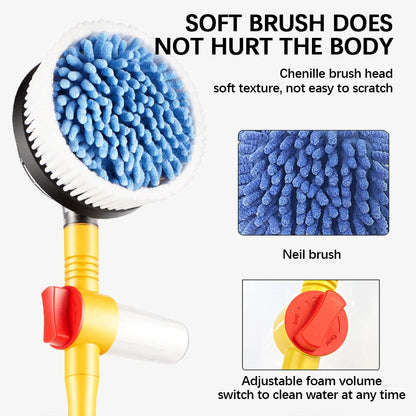 1pc Car Cleaning Brush Washing Tools Foam Brush Long Handle Automatic Rotary Broom Cleaning Tools Auto Accessories